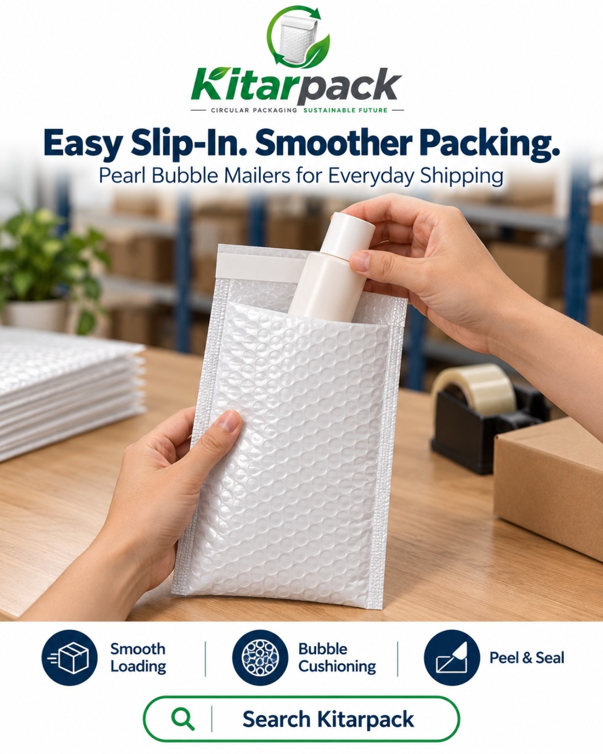 Easy Slip-In. Smoother Packing. · Kitarpack campaign